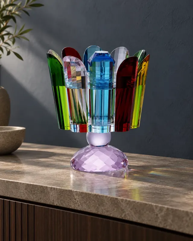 Colour petal vase in an application setting