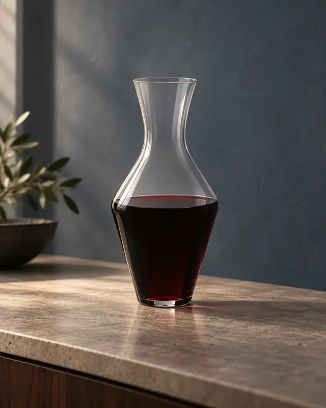 Wine decanter in an application setting