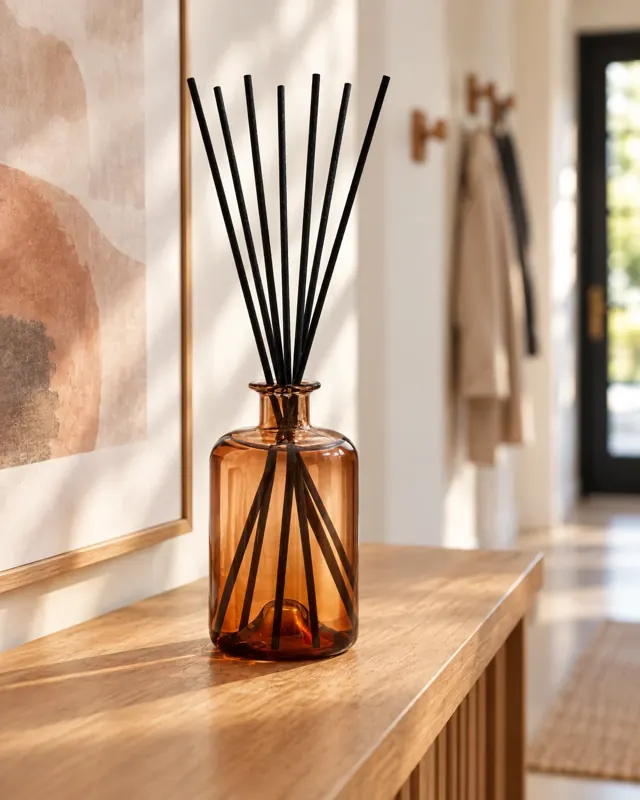 Amber diffuser bottle in an application setting