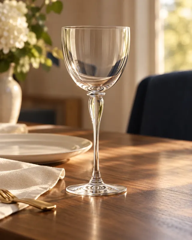 Classic wine goblet in an application setting