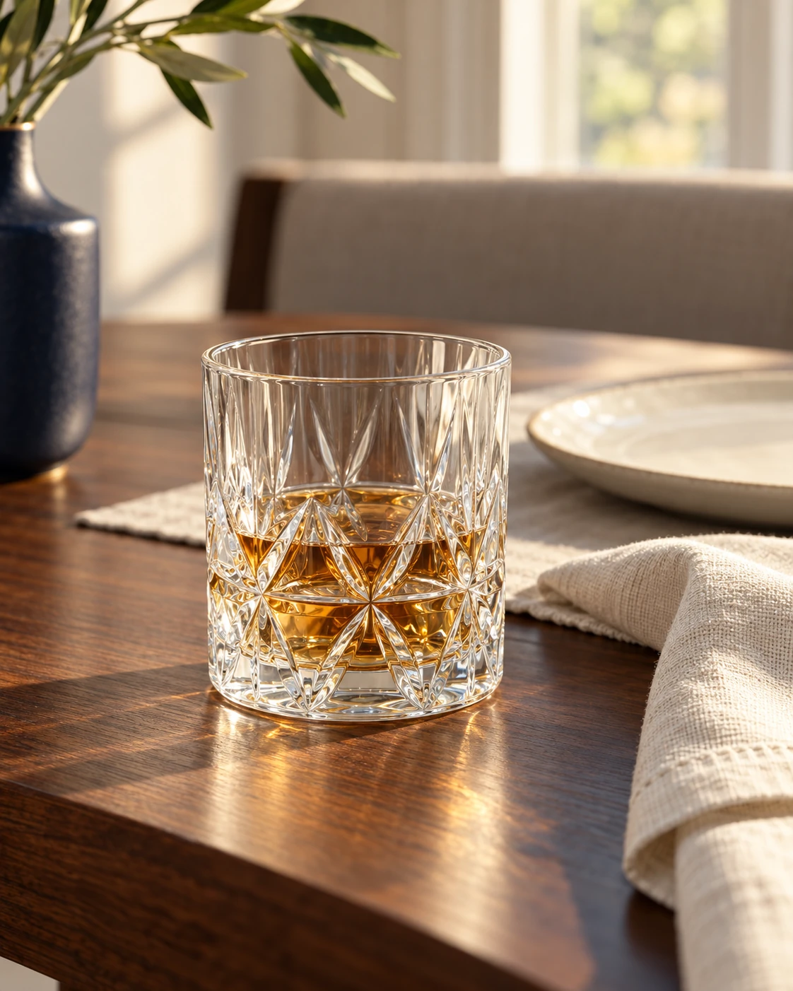 Angular whisky tumbler in Dining room