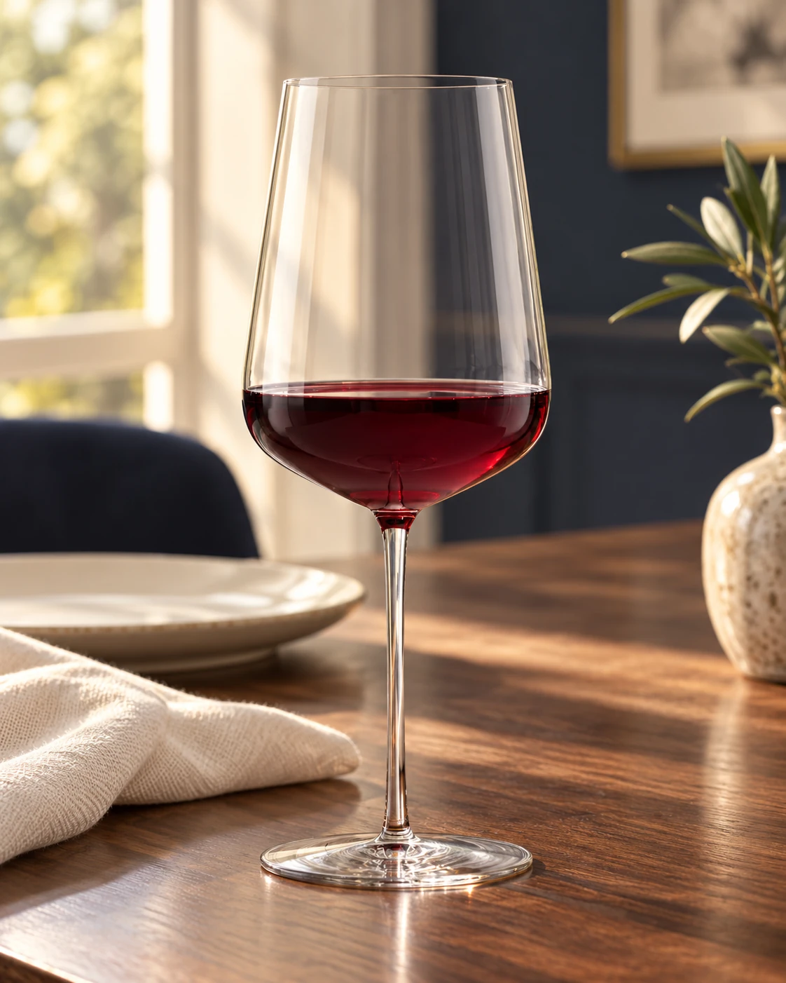 Bordeaux wine glass in an application setting