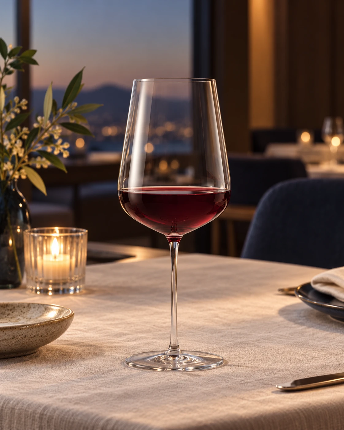 Bordeaux wine glass in Private dining