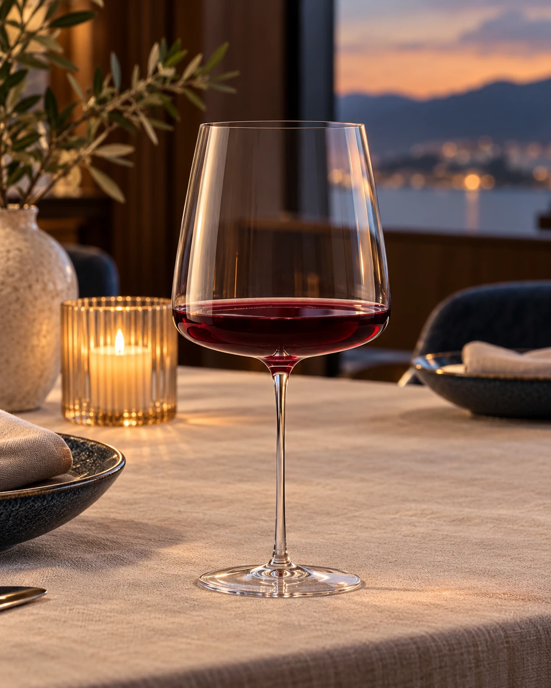 Broad-bowl wine glass in Private dining