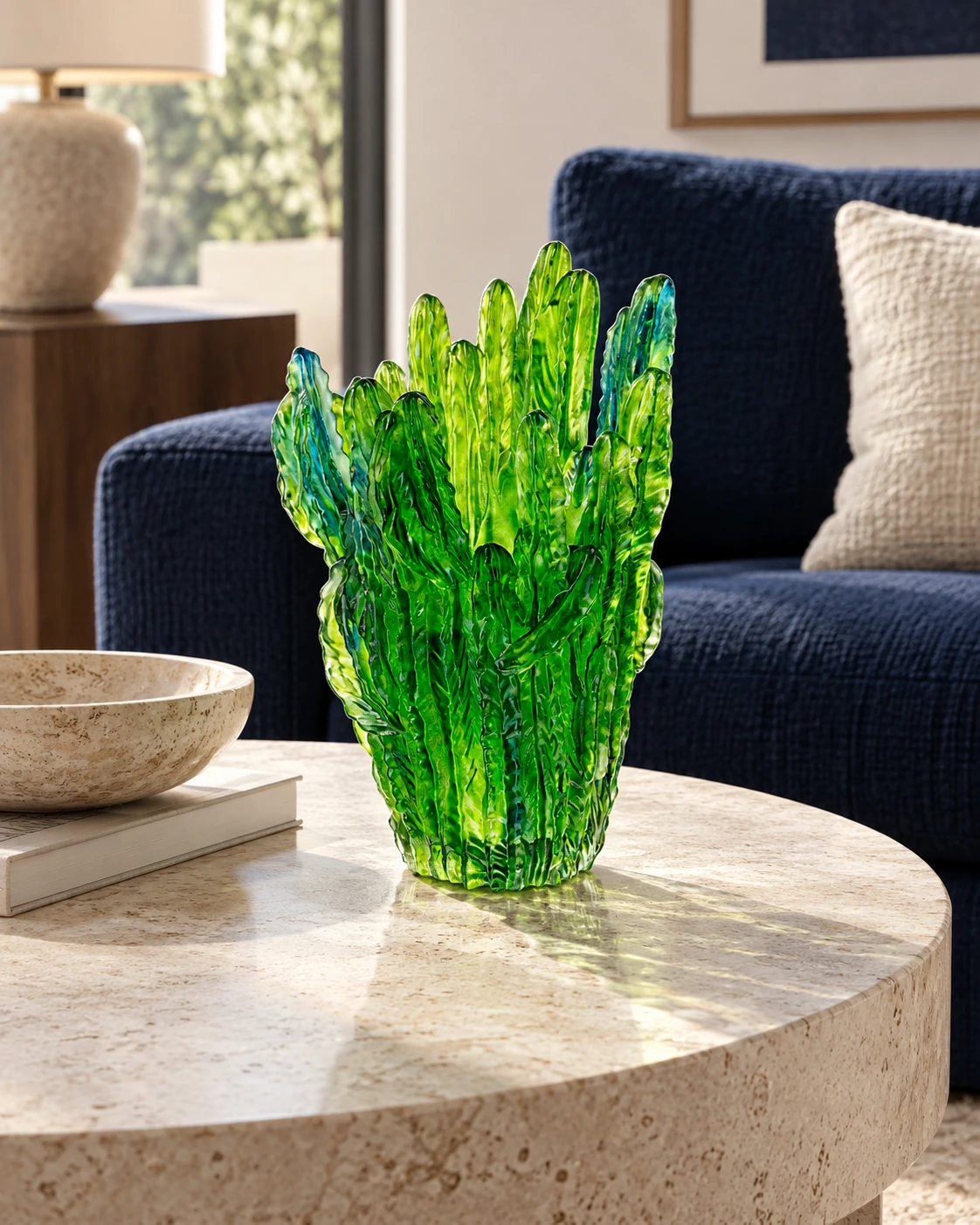 Cactus glass vase in Living room