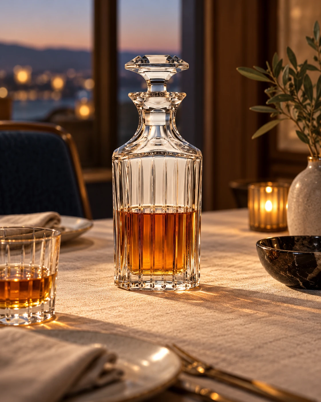 Cut-glass decanter in Private dining