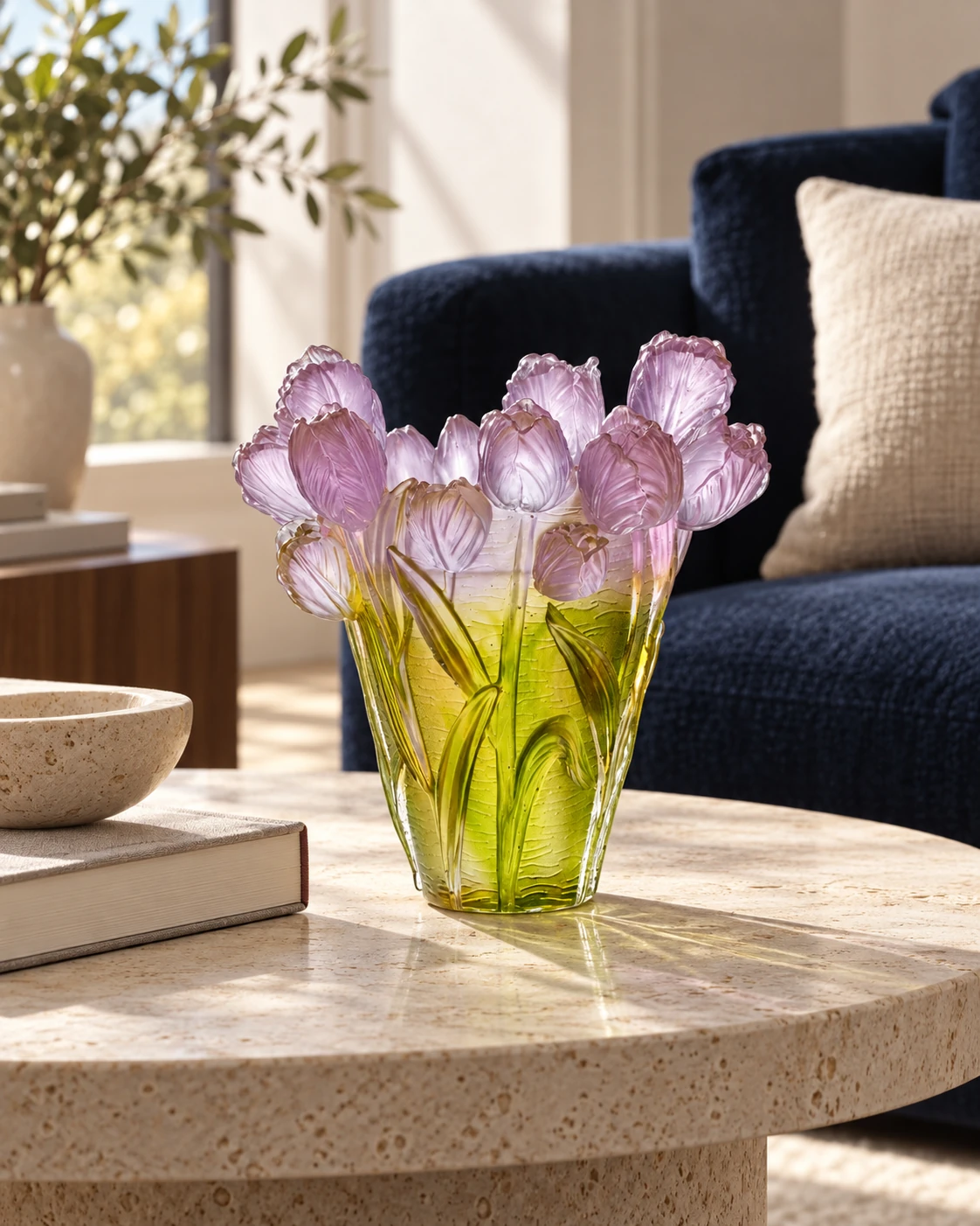 Floral glass vase in Living room