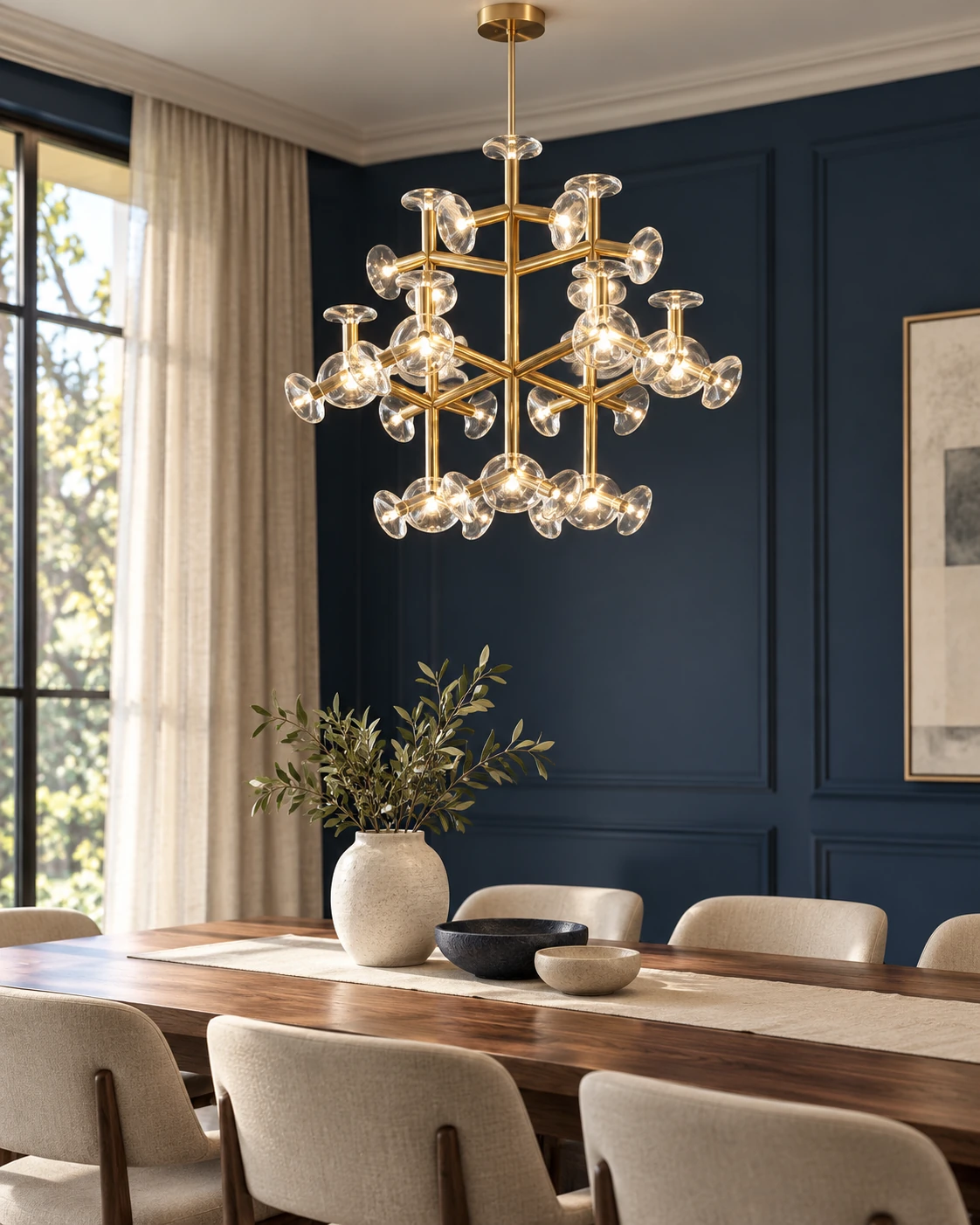 Glass frame lighting in Dining room
