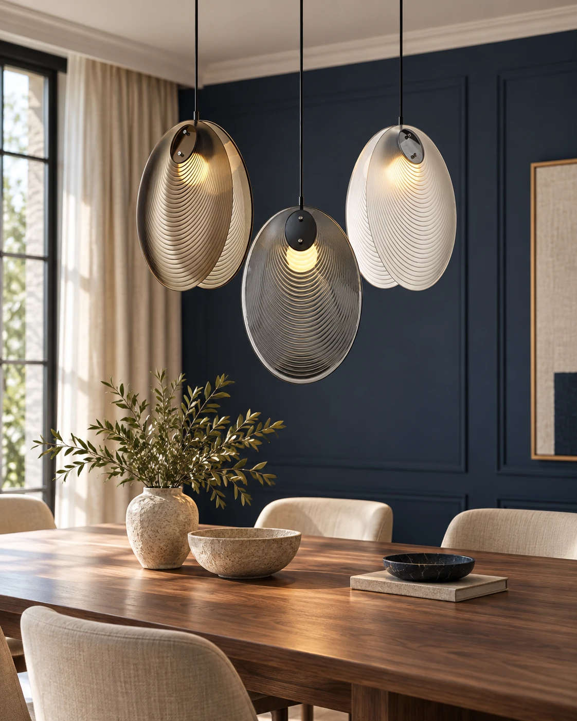 Oval pendant glass in Dining room