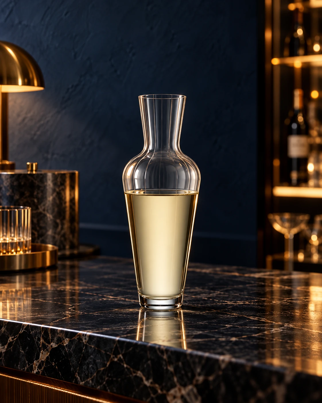Rounded-shoulder decanter in Bar counter
