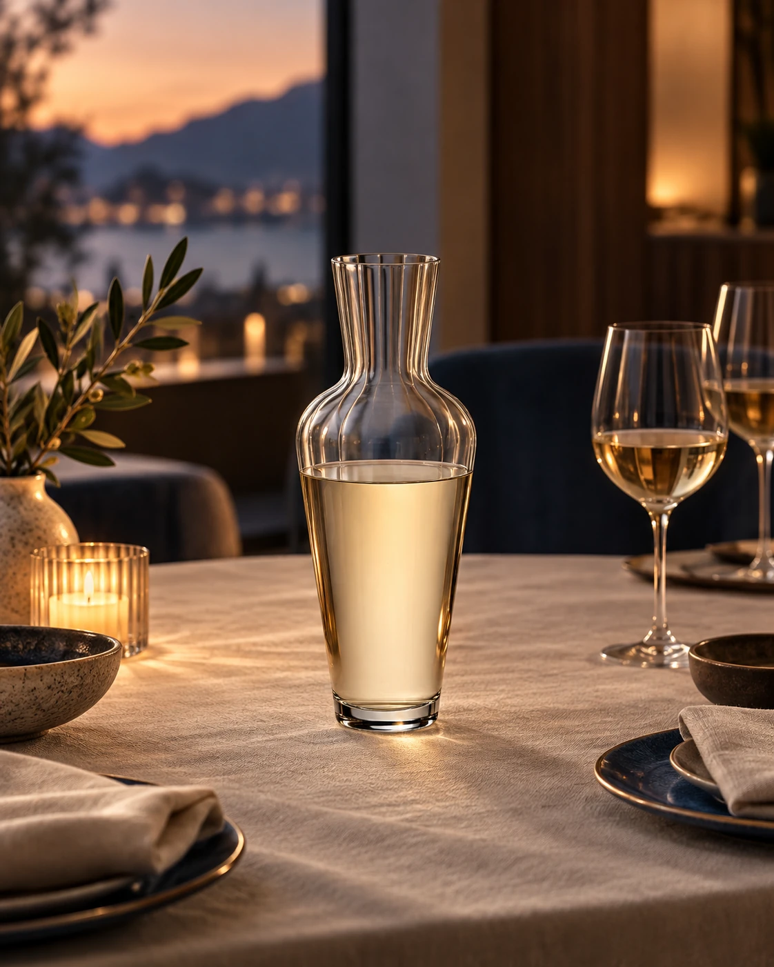 Rounded-shoulder decanter in Private dining