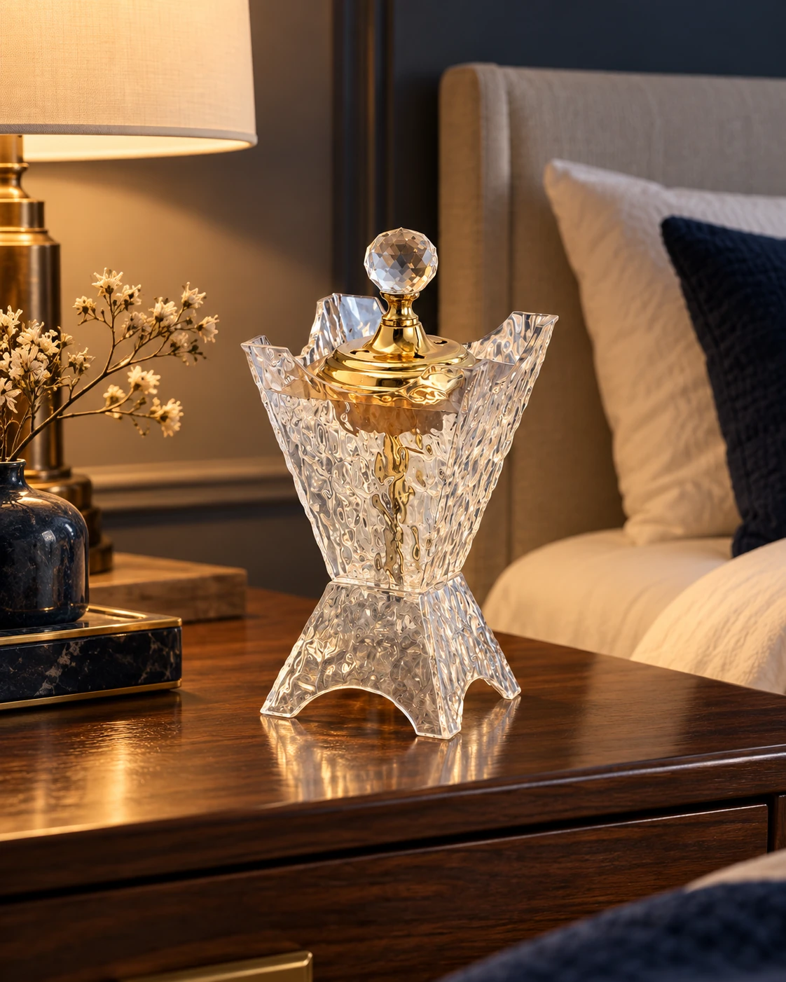 Sculpted incense vessel in Bedroom