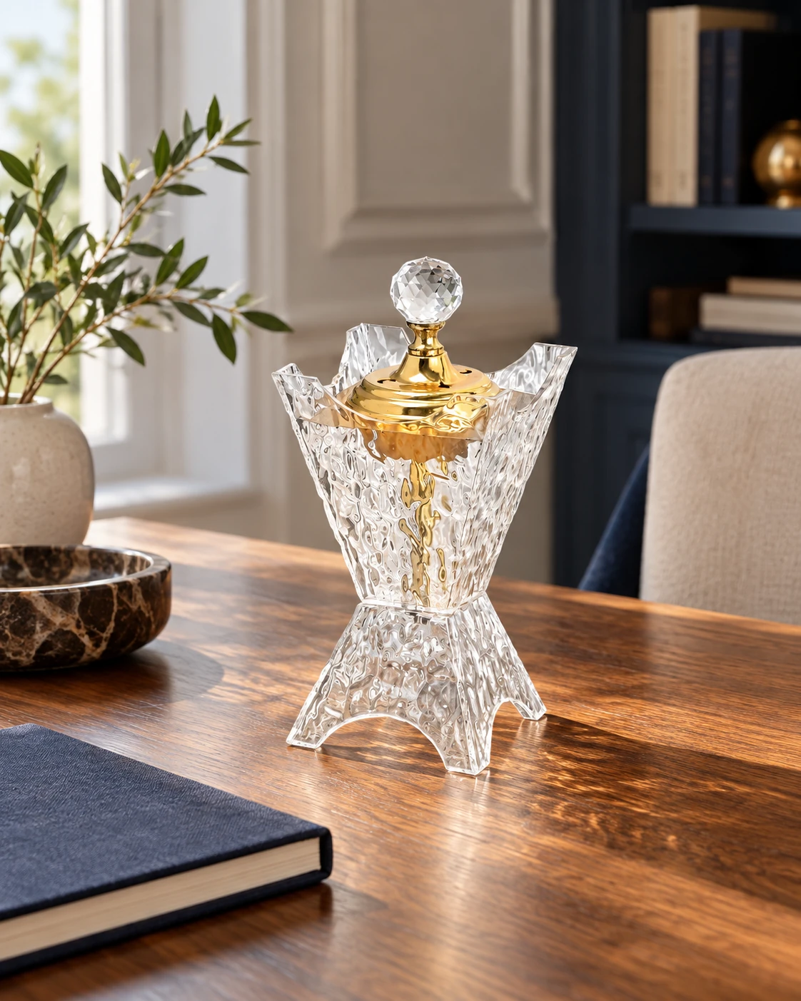Sculpted incense vessel in Writing desk