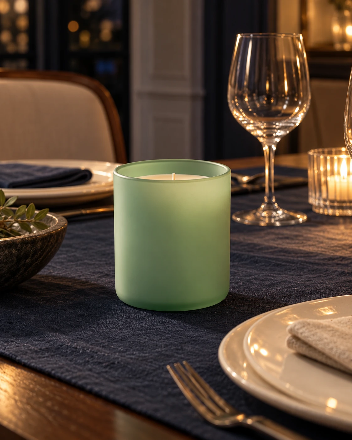 Colour candle jars in Dining ritual