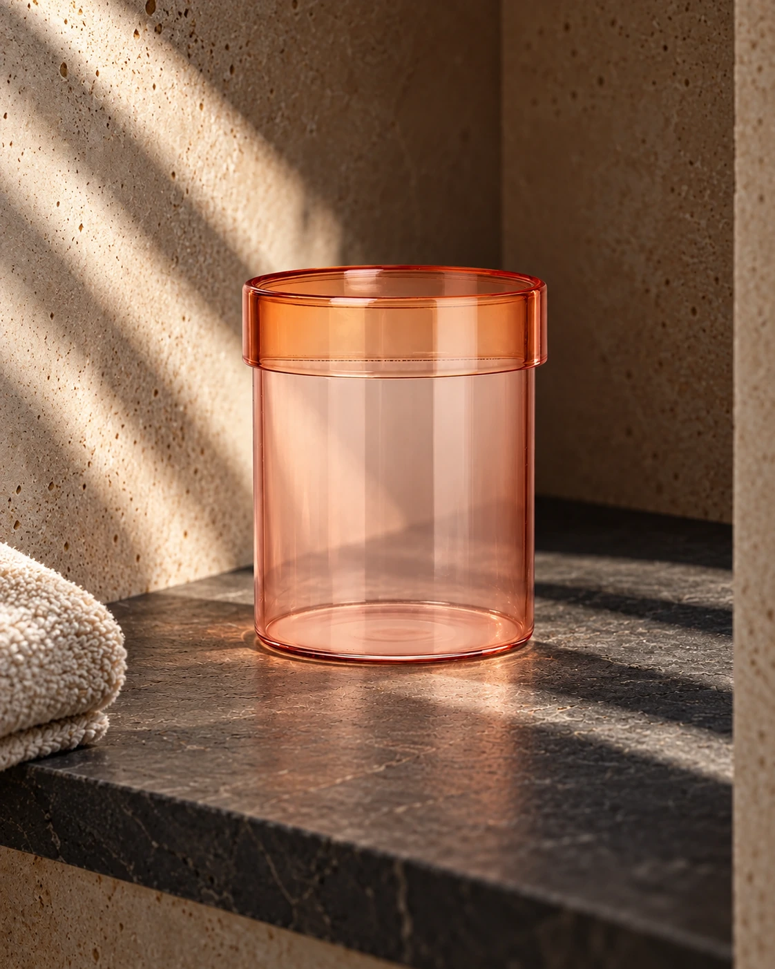 Rose lidded vessel in Spa alcove