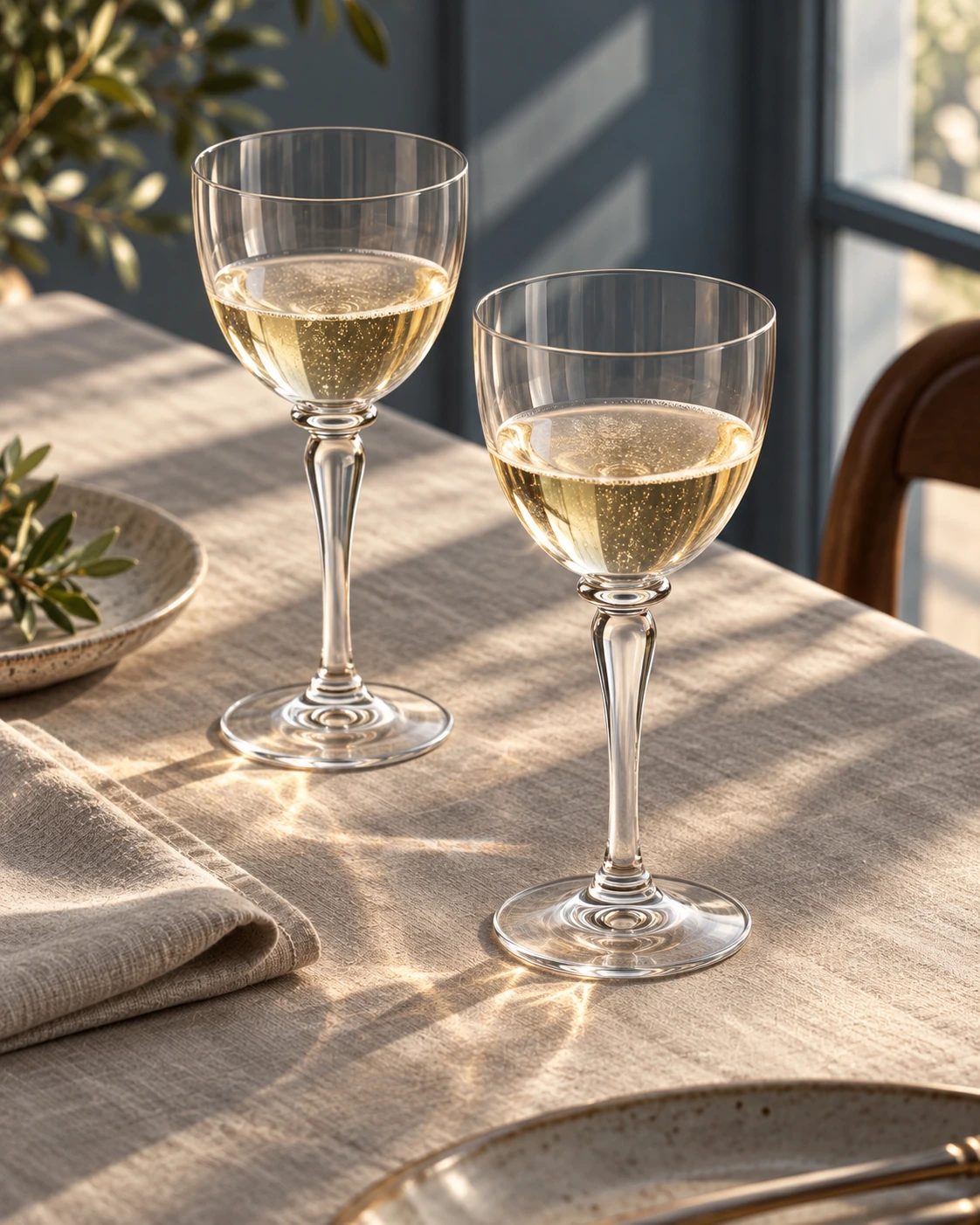 Stemmed coupe in Daylight table
