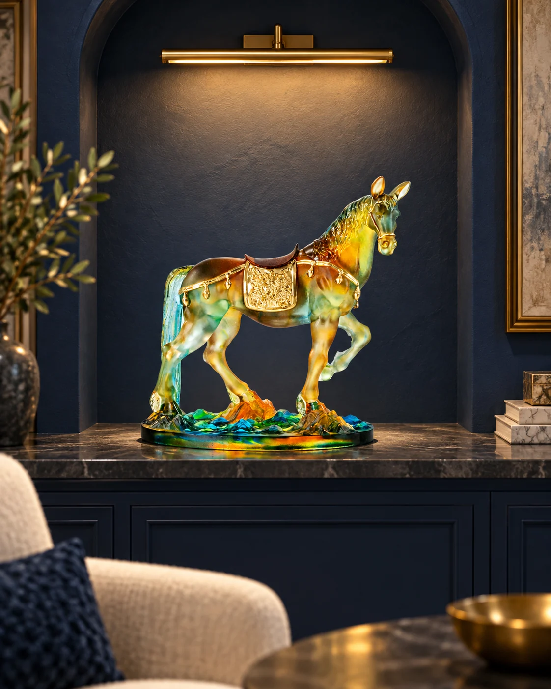 Glass horse object in Living room display